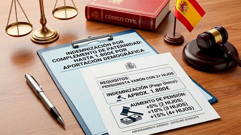 Indemnización por complemento de paternidad: hasta 1.800€ por aportación demográfica